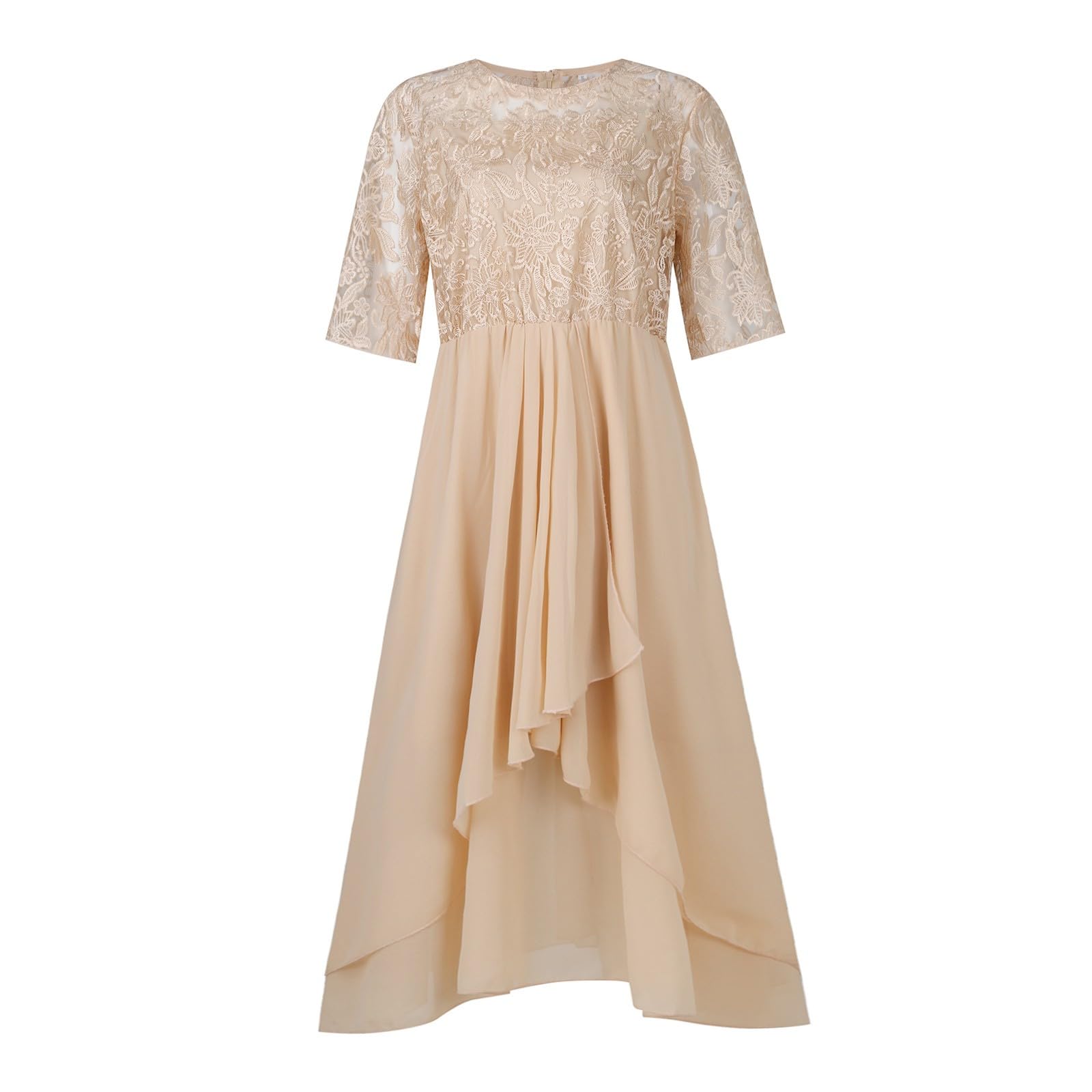 Abendkleider Elegant Für Hochzeit Kleid Festliche Kleider Chiffon Abendkleid Lang Abschlusskleid Spitze Chiffonkleid Frauen Festkleid A Linie Ballkleider Lochstickerei Cocktailkleid Schwingen