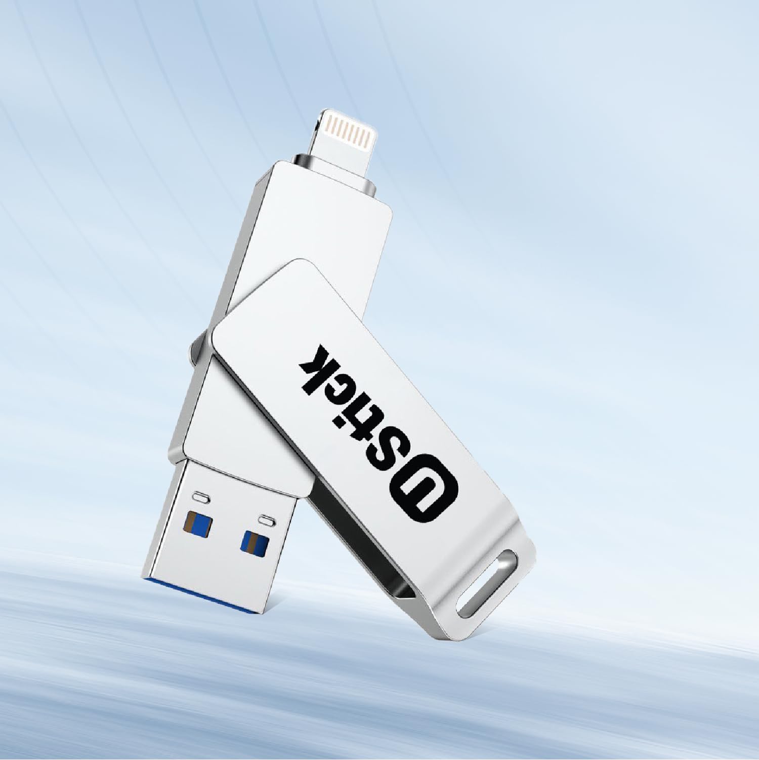 ustick mfi certified 256 gb 3.0 usb flash pen drive with micro usb, type-c for ios & android compatible with iphone, ipad, android, pc and more devices