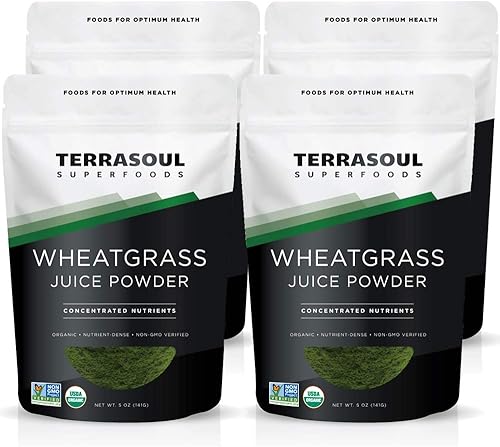 Terrasoul Superfoods Jugo de hierba de trigo orgánico en polvo, 20 onzas - Cultivado en Estados Unidos