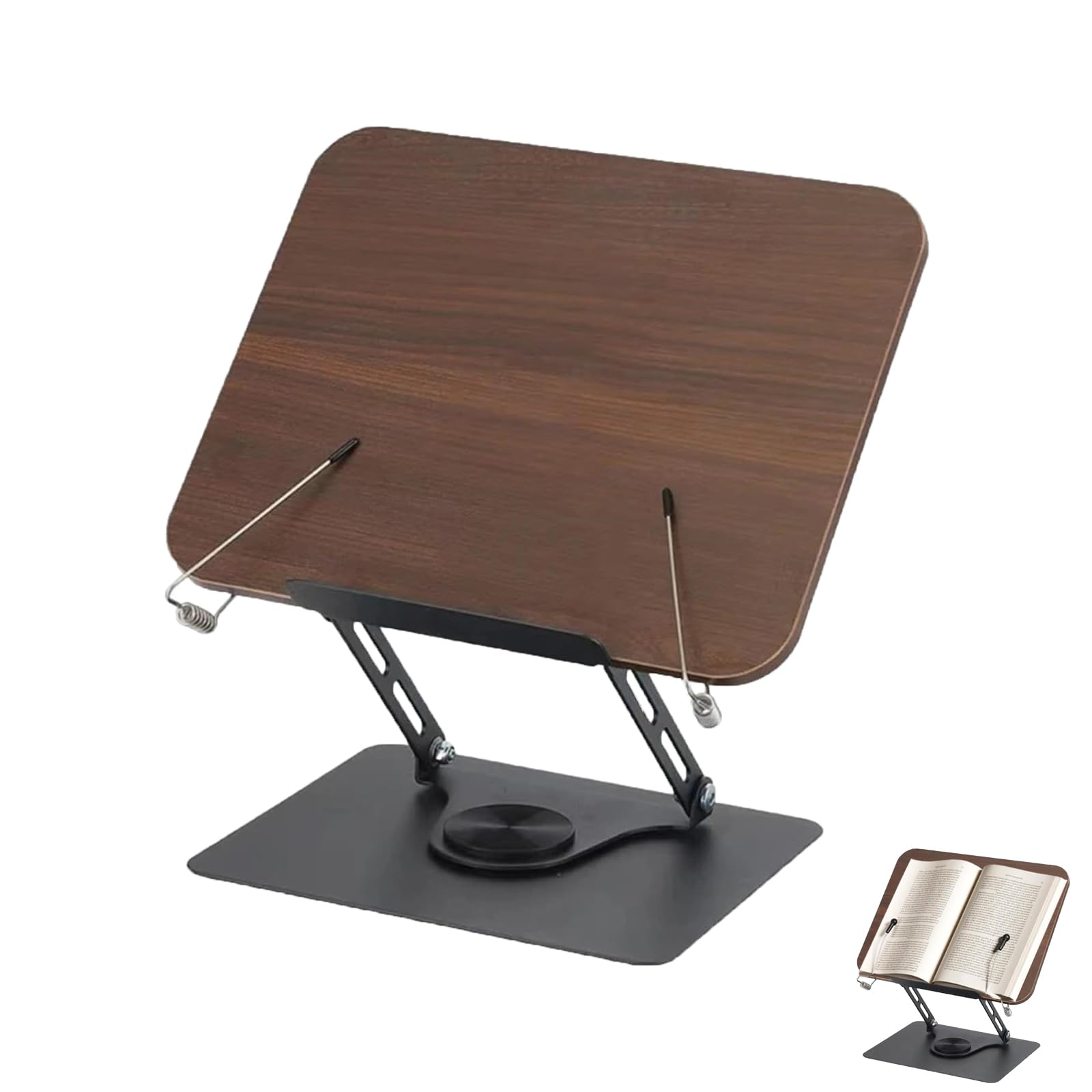 Atril para Libros,360° Ajustable Madera Soporte,Plegable Atril Lectura,Madera Soporte de Libro para Lectura,Portátil Soporte para Libro,Bookholder Estudio,Apoya para Partituras para Oficina,Escuela