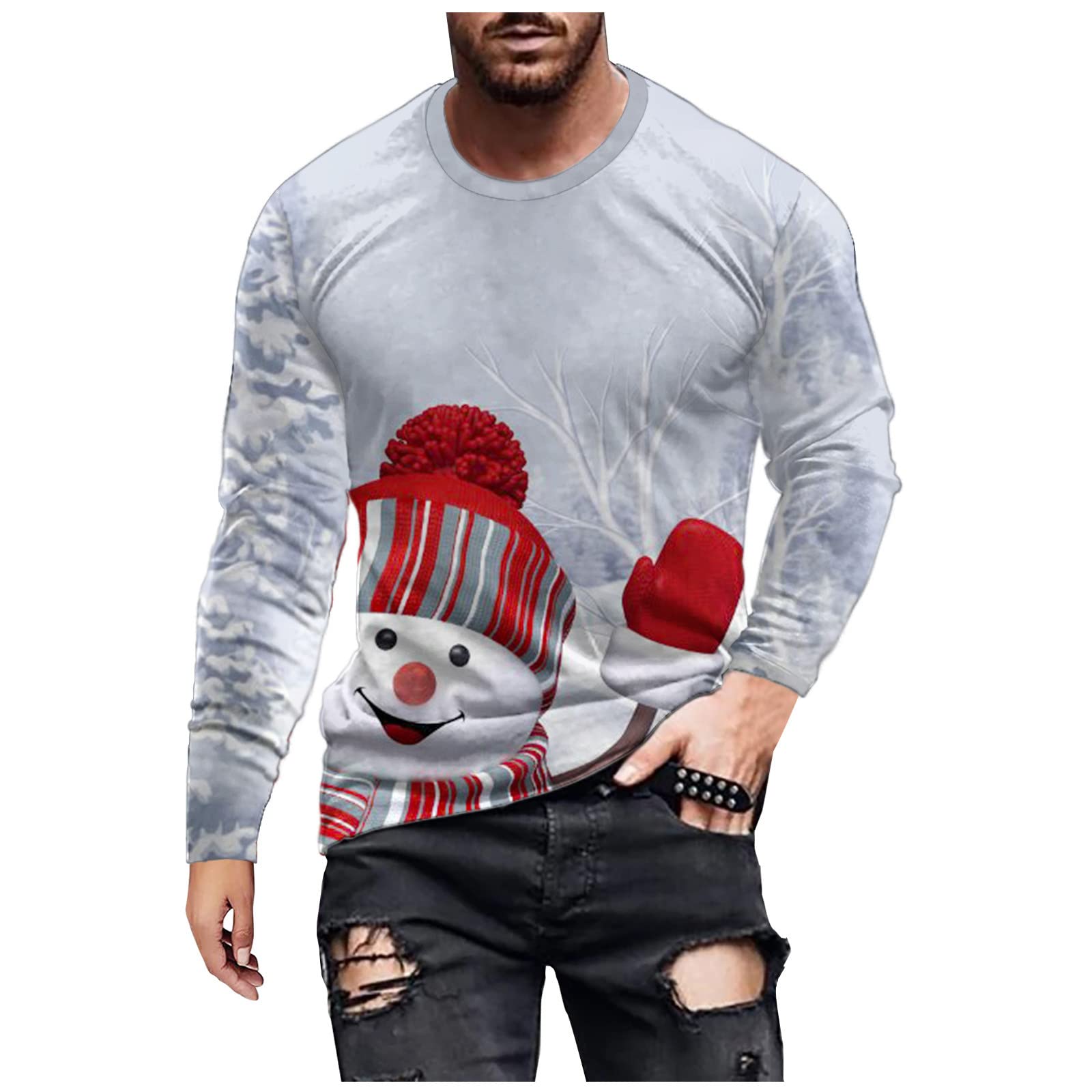 Pull De Noël - Homme - Flocon - Grande Taille - Doux - Respirant Vin