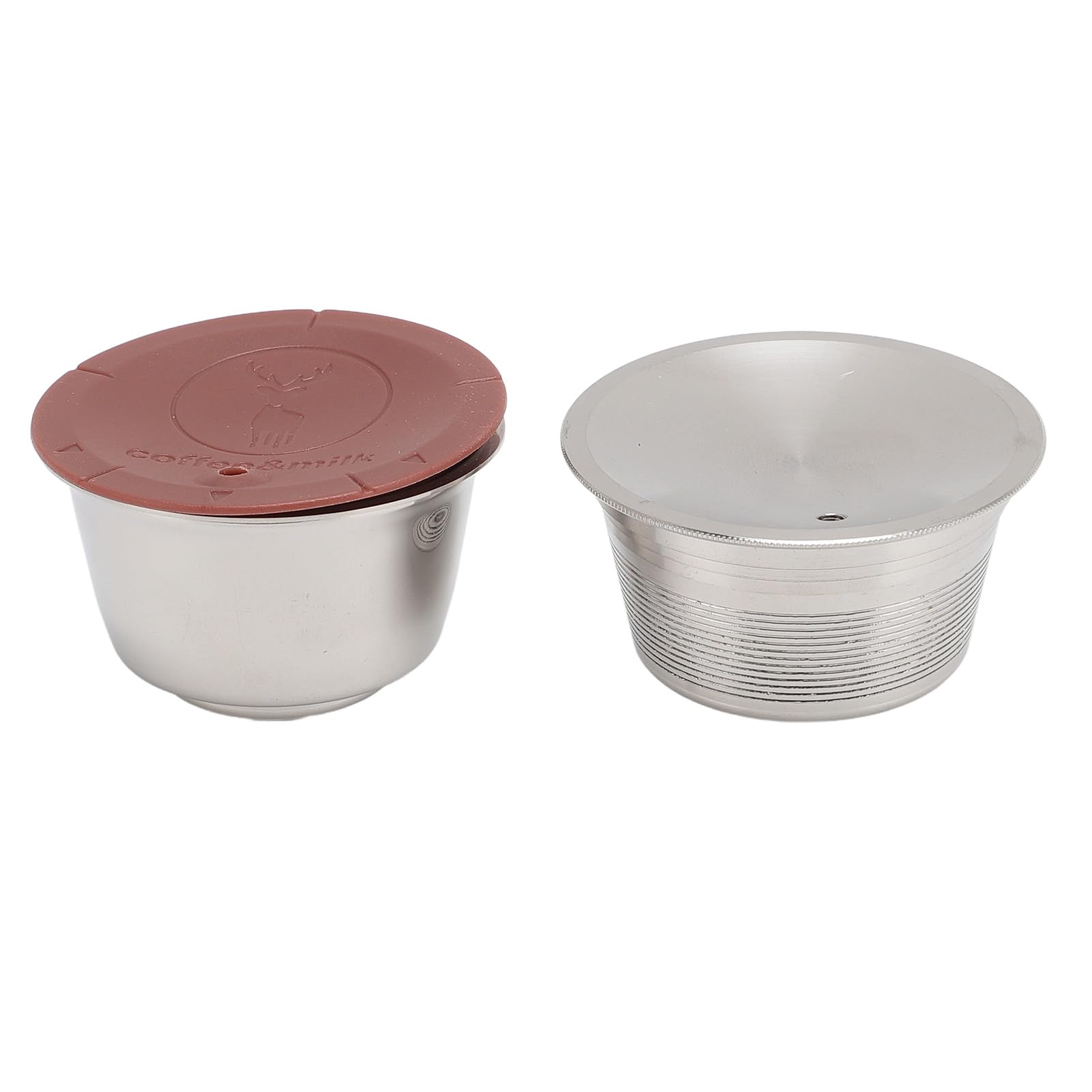 Cápsula de café de acero inoxidable, tapa de silicona fácil de limpiar, portátil, multifuncional para viajes en casa y oficina
