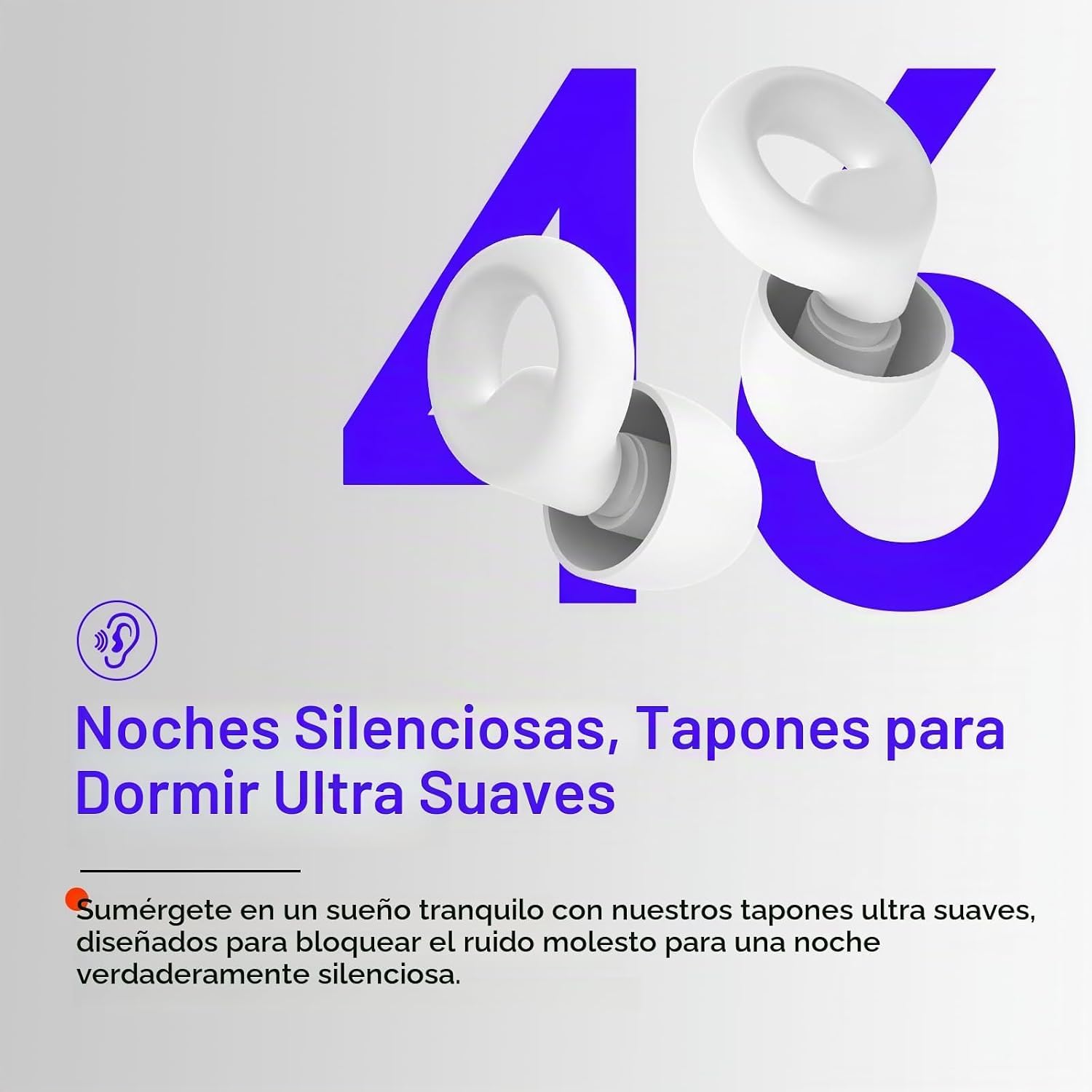 Tapones Oídos Dormir Reutilizables con 7 Pares Almohadillas Silicona, Cancelación de Ruido hasta 46dB, Tapones para Dormir, Estudiar, Viajar, Conciertos, Protección Auditiva Cómoda y Ajustable