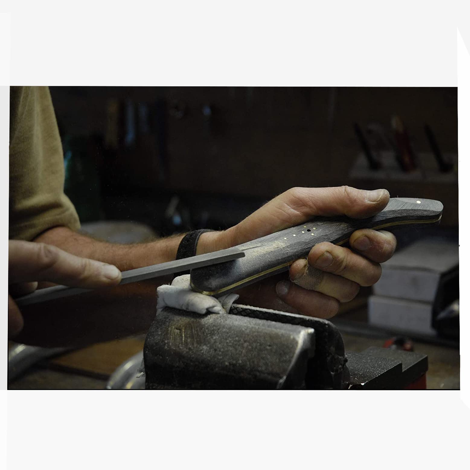 Forge de Laguiole Sommelier Fasseiche Matt, handgefertiges Kellnermesser weiches Lederetui + Poliertuch
