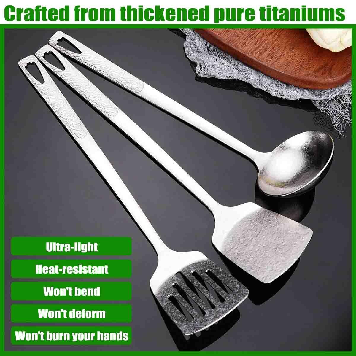 Ustensiles Cuisine Et Spatules En Titane Pur ultraléger solide，A1+B1+C1