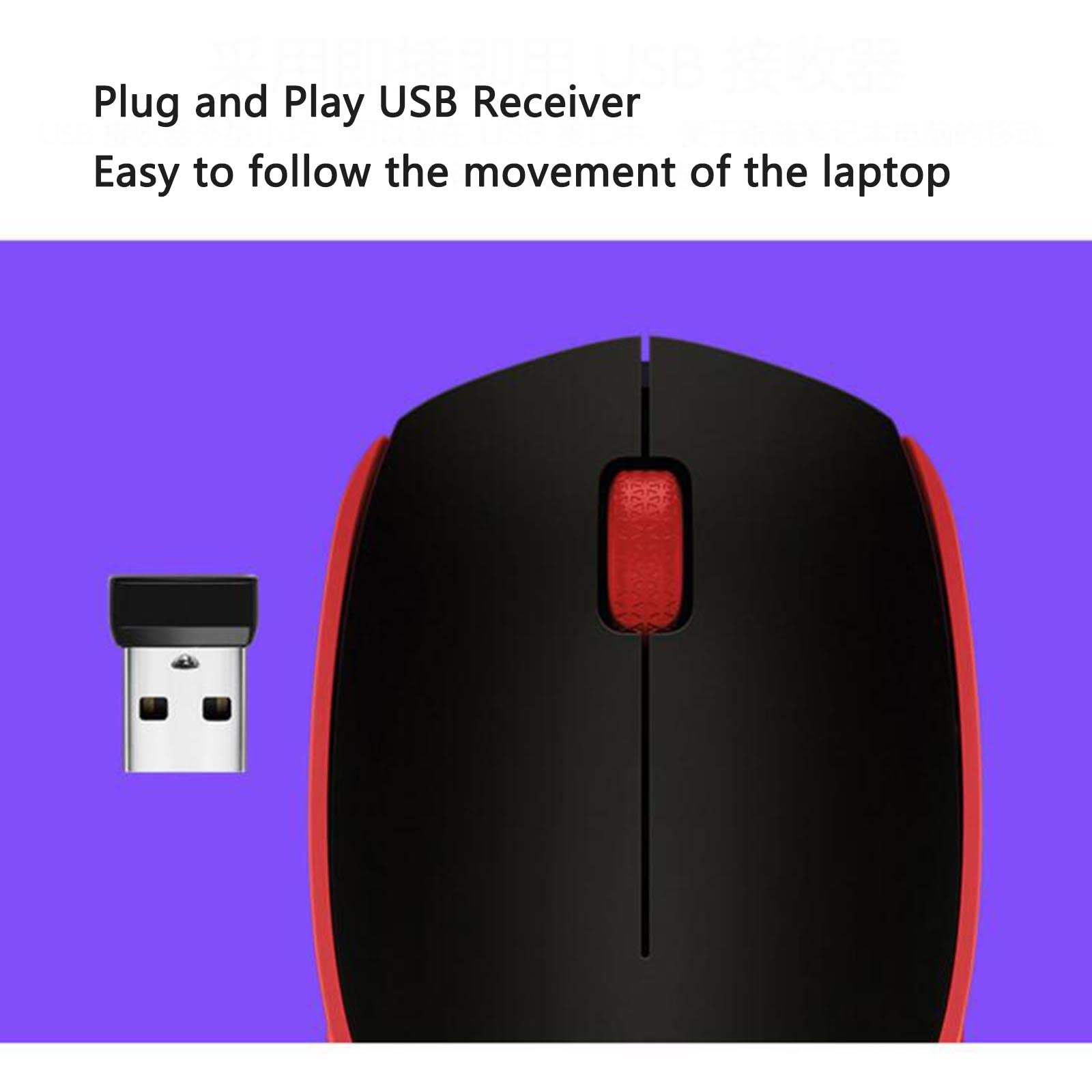 JUSHZ Bezprzewodowa myszka komputerowa do laptopa, USB, mysz do gier, urządzenie wskazujące, optyczny czujnik śledzenia, do użytku biurowego, moda, połączenie bezprzewodowe 2,4 GHz, 97,7 x 61,5 x 35,2 mm, niebieska
