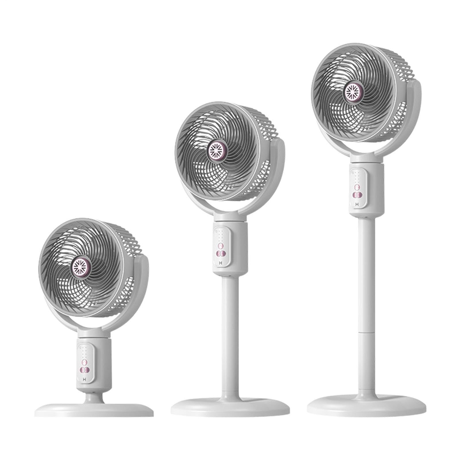 Ventilatore A Piantana Telescopico, Oscillazione 90°+120°, Ventilatore Silenzioso, 5 Velocità, Ricaricabile USB-C, Ventilatores A Piantana Oscillante, Per Ufficio Scrivania Soggiorno Appartamen