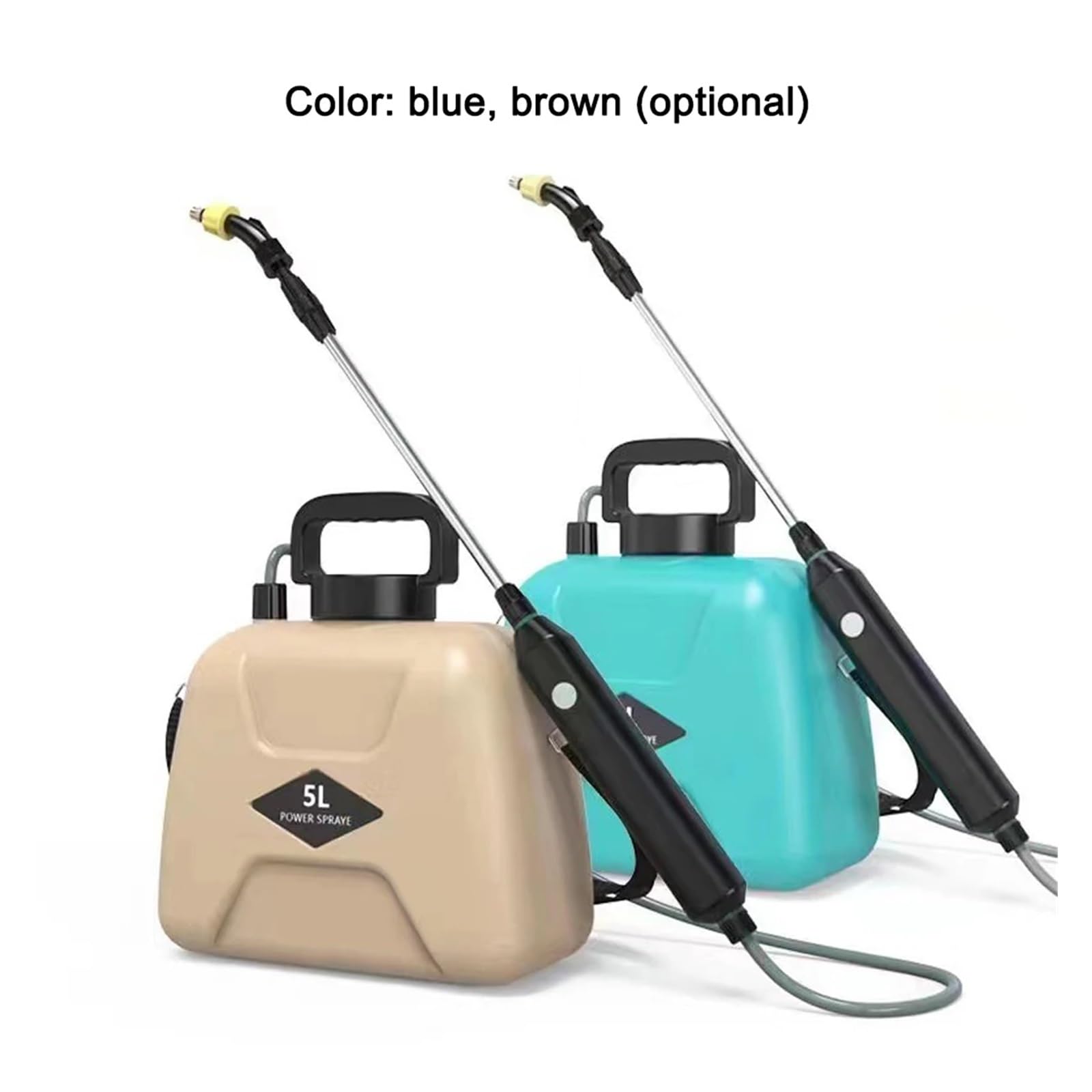 Spruzzatore elettrico, Dispositivo di irrigazione for piante con elettrica da giardinaggio a spalla, strumento agricolo multifunzionale capacità lunghezza 5 litri(Brown)