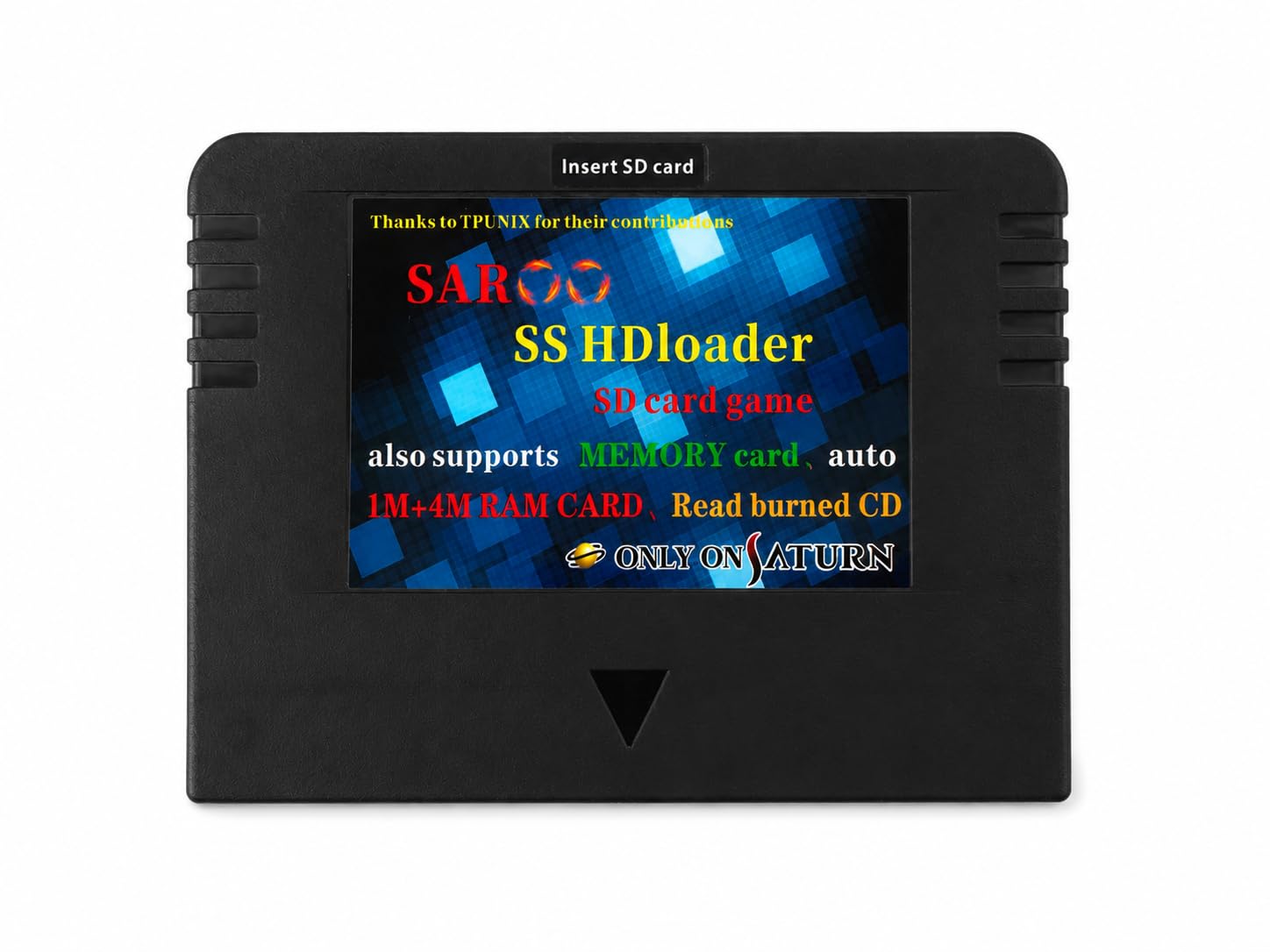 Only On Saturn Saroo HD Loader 520 Jeux en 1 Chariot Flash 256 Go - Noir Transparent