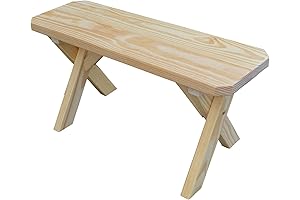 3ft Pressure-Treated Outdoor Pine Cross-Leg Bench