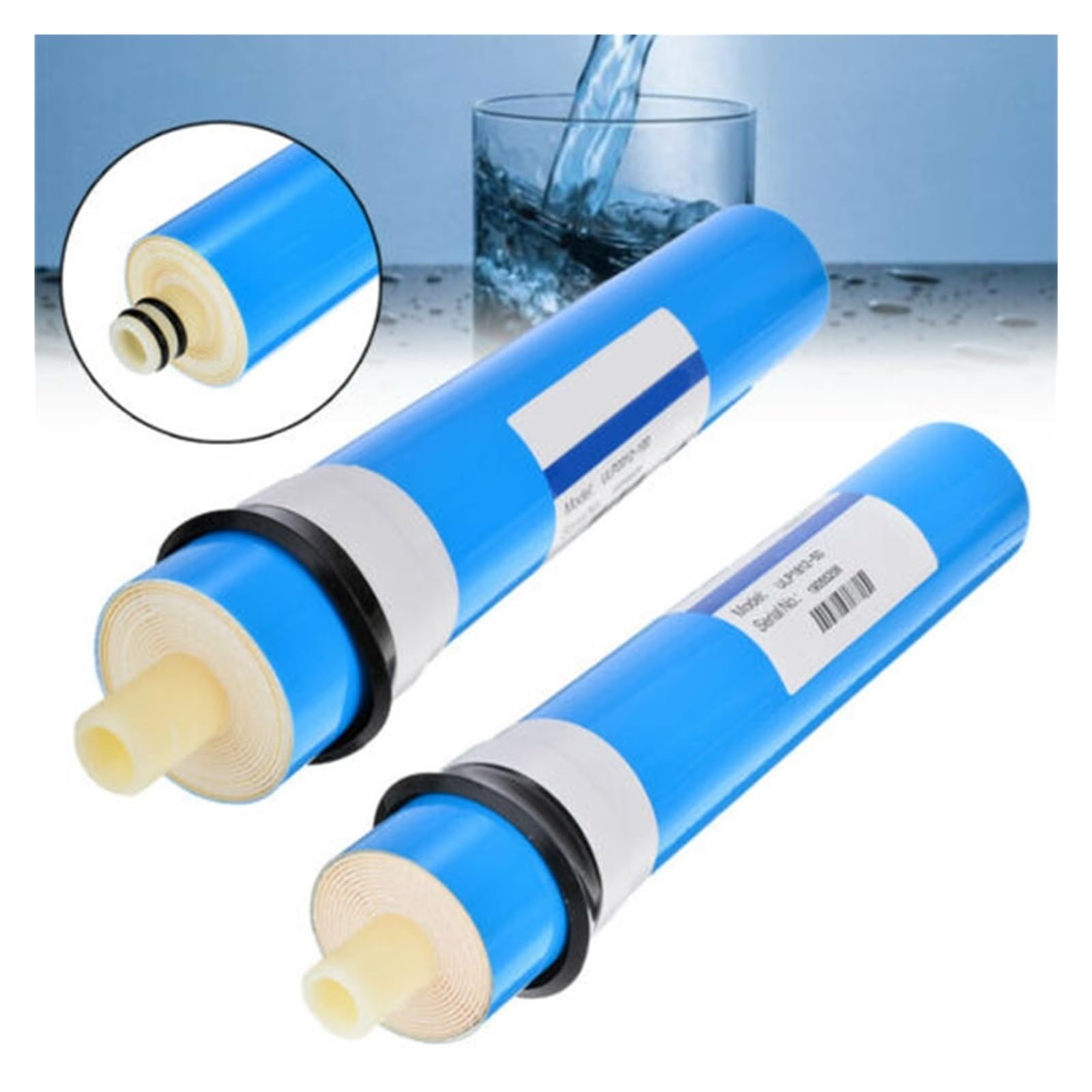 Purificador purificador de permeación RO, de filtro de agua, reemplazo de membrana, alto rechazo de sal, ósmosis inversa, 75/100 GPD(75GPD)