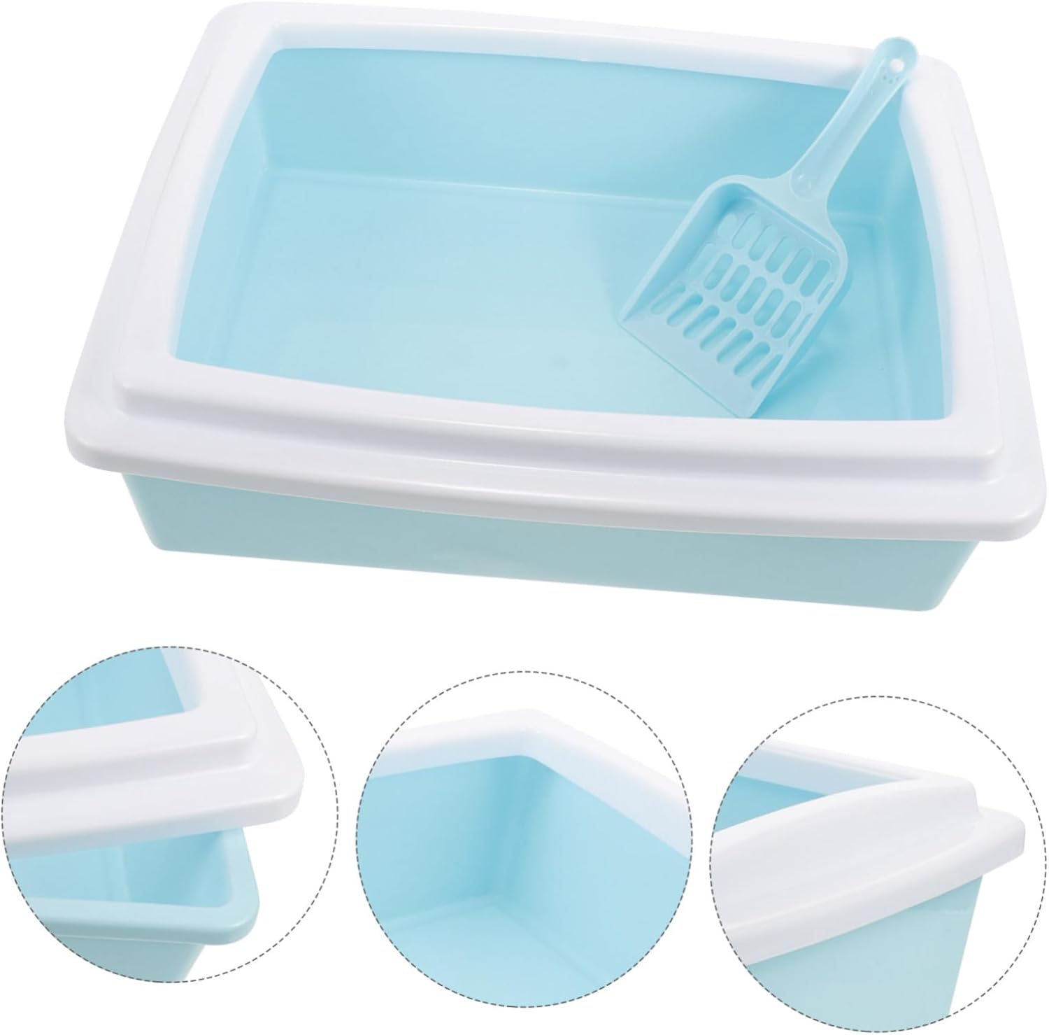 YARNOW Cat Litter Box Detachable High Fences Semi-Enclosed Litter Pan for Easy -up Portable Design for Kittens and Cats Material