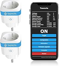EIGHTREE Tasmota Programmable WiFi Connected Socket, Compatible with Home Assistant, MQTT, Domoticz, OpenHAB, ioBroker, 16A, 2.4GHz Wi-Fi, 16A 3680W, 2PCS