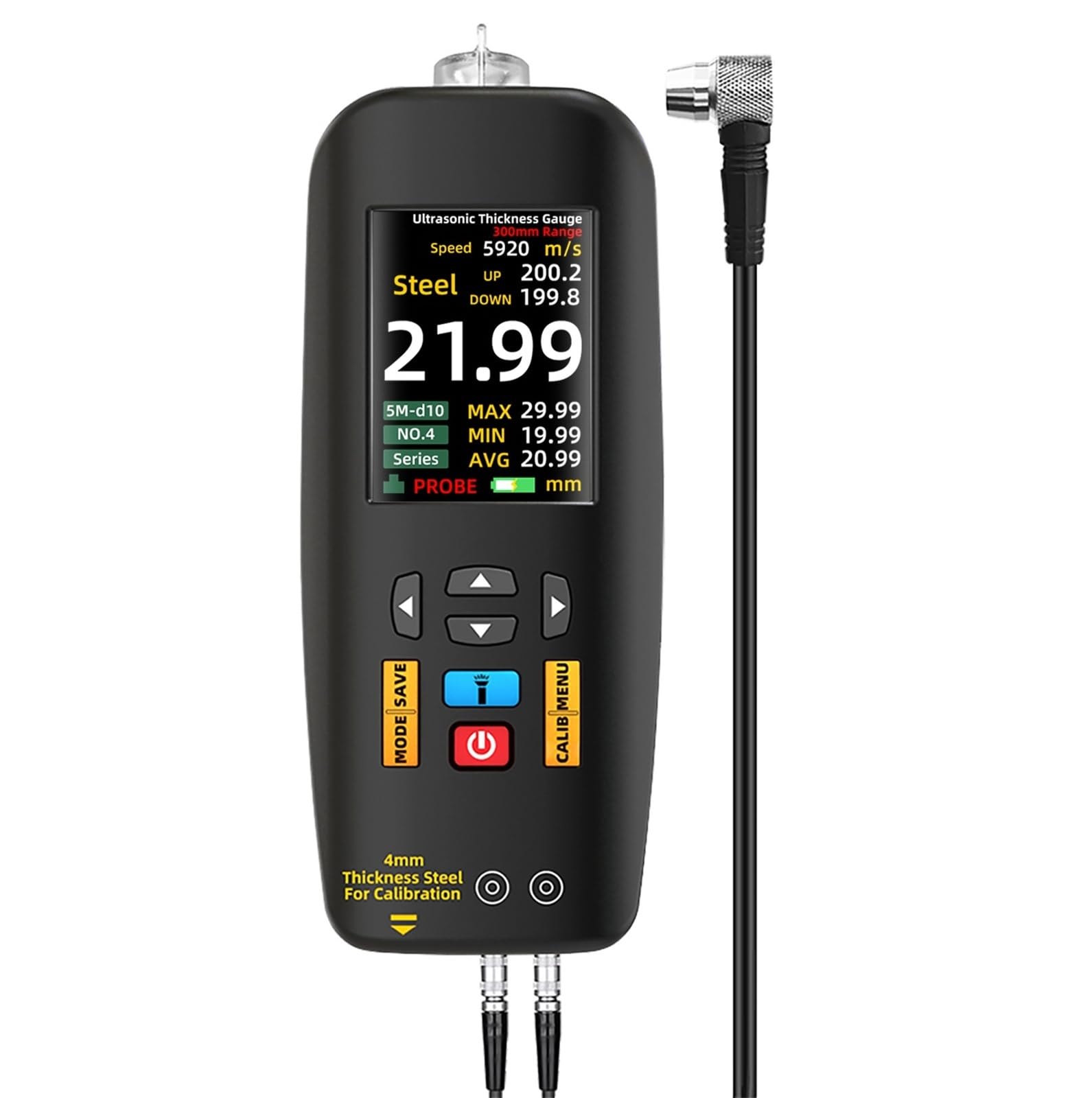 Thickness Gauge Thickness Tester Ultrasonic Gauge Professional Handheld LCD Digital 0.01～300mm High Accuracy