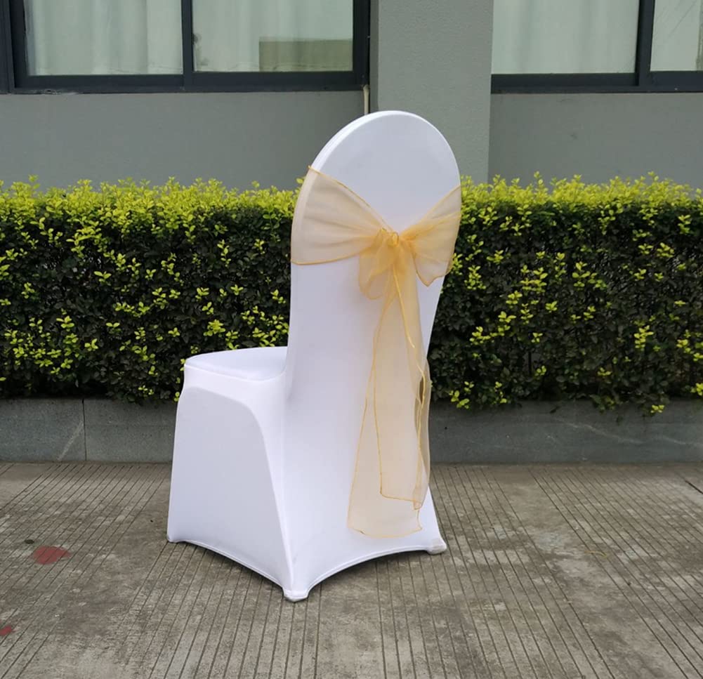 Rockreyoa Fazzoletti per sedia in raso con tulle in organza, per sedia con fiocco in raso, per matrimoni, feste, banchetti, ristoranti, eventi, rossi, 2 pezzi