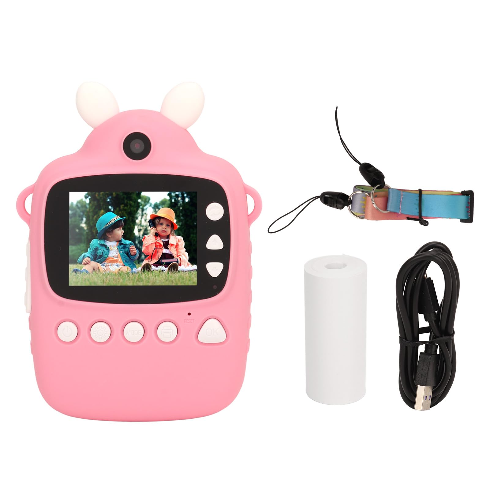 P1 Cámara de Impresión Instantánea para Niños Cámara Digital para Niños Cámara de Impresión Térmica con Papel de Impresión para Niños Juguete de Regalo Divertido Graffiti