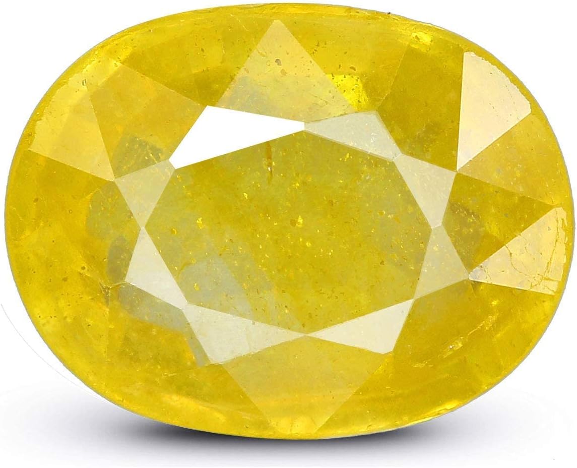 Ayush Gems 11.25 Ratti - 10.45カラット 未加熱未処理 セイロン イエロー サファイア プクラジ ストー