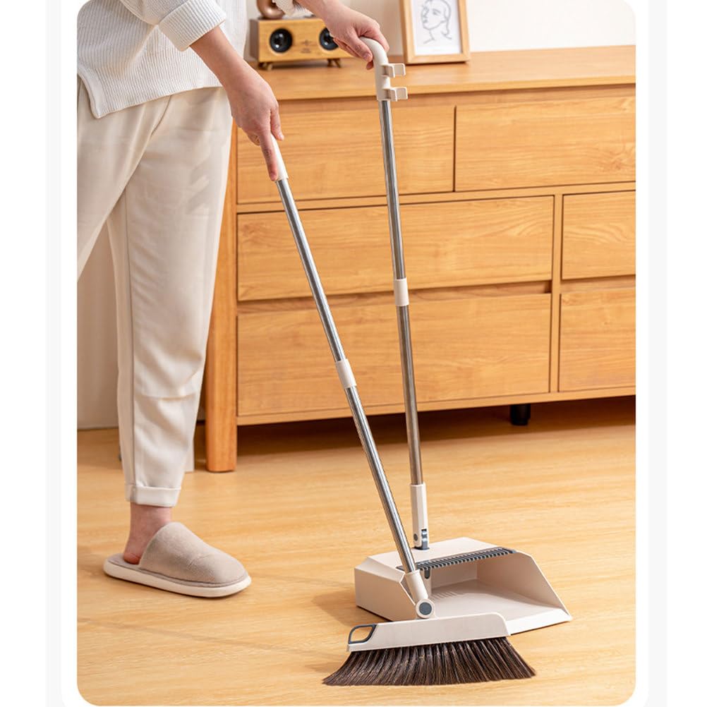 2er-Pack Besen mit Kehrschaufel, Kombi-Set, Um 180 Grad drehbarer Besen mit Kehrschaufelzähnen für Tierhaare, Store Sweep-Set für drinnen und draußen, Zuhause, Küche, Lobby, Büro