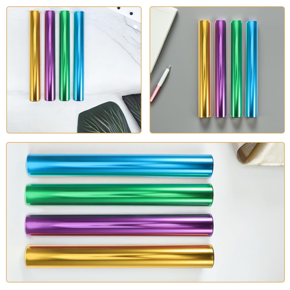 BESPORTBLE Lot De 4 Barres De Relais en Aluminium pour La Course : Barres De Course Électrolytiques De Précision pour L'école ; Barres De Course Légères Et Simples pour Les Épreuves sur