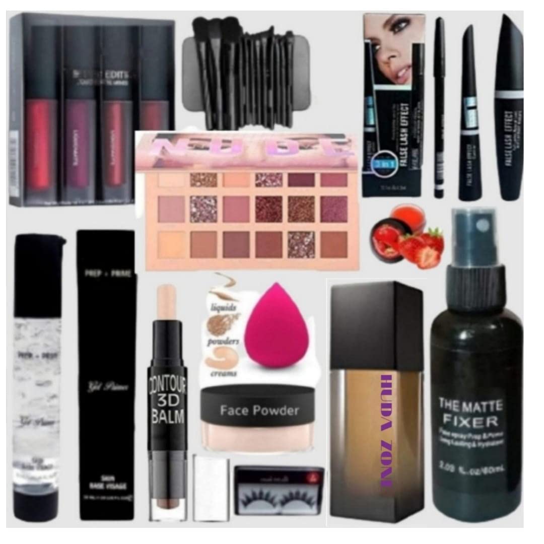 HUDA ZONEBridal Makeup Combo Kit For Girls & Women All Parlour Products In 1 Box Pack Of-17