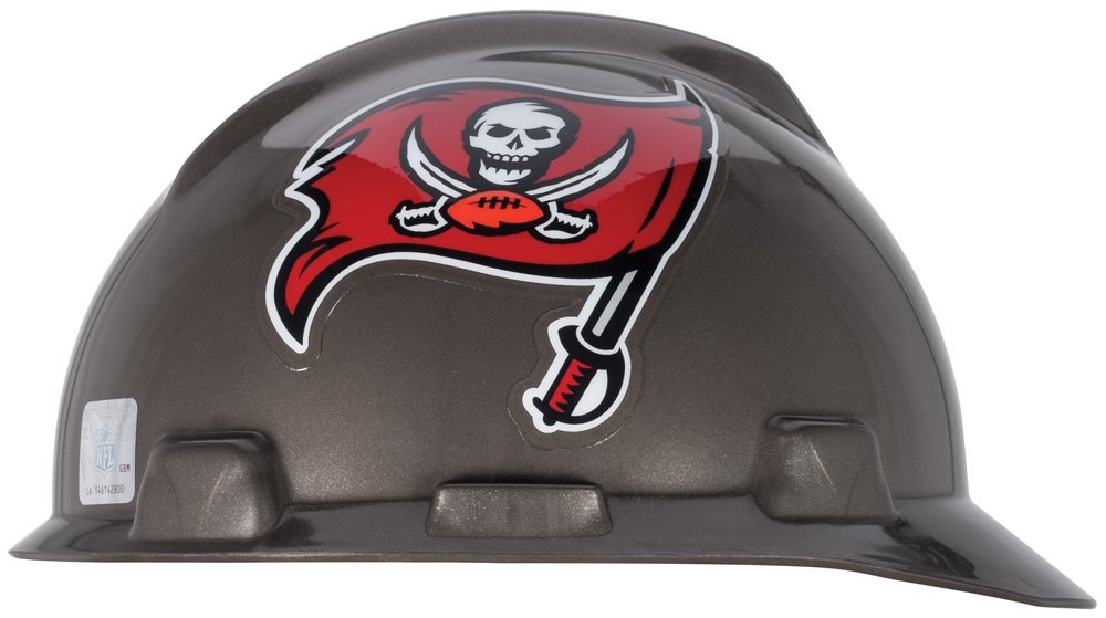 MSA Safety Works 818443 NFL V-Gard Protective Cap Hard Hat - Tampa Bay Buccaneers