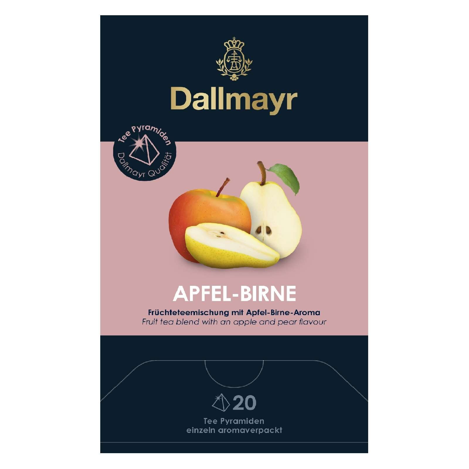 4 x Dallmayr Apfel Birne Früchtetee 20 Tee Pyramiden x 3,5g
