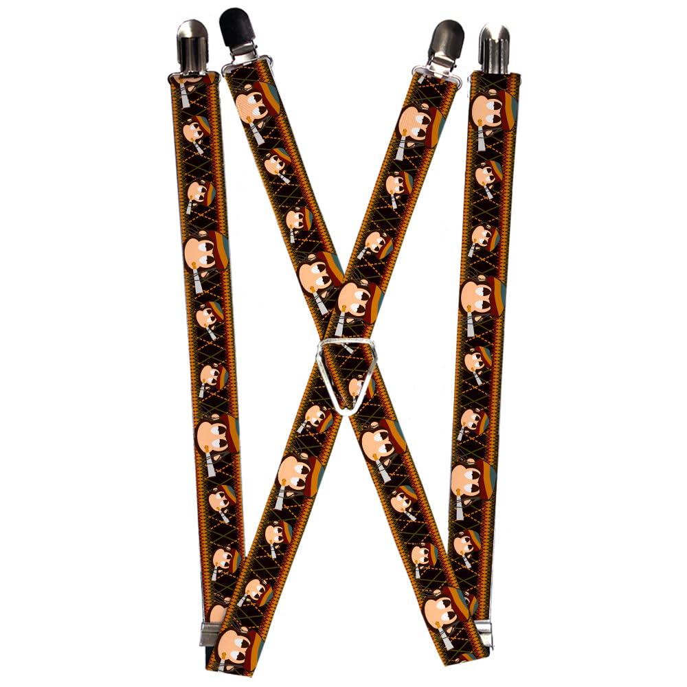 Buckle-Down Men's Suspender-Monkey, Multicolor, One Size