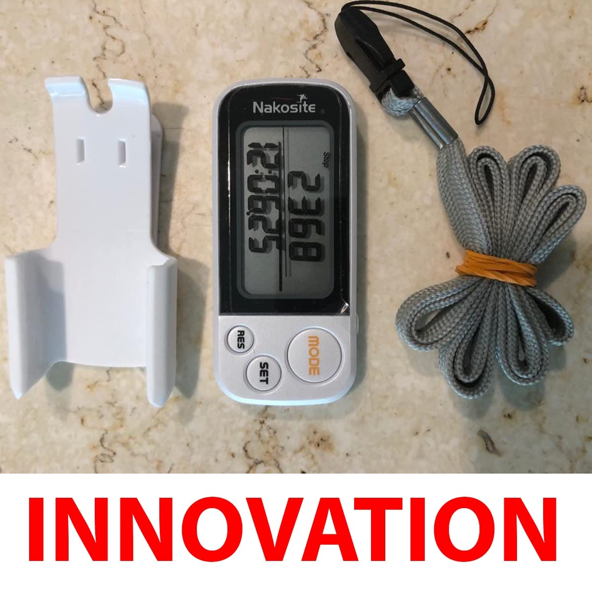 3D-Schrittzähler mit 30-Tage-Speicher – Präziser Fitness Tracker ohne App, Bluetooth oder Handy für Damen, Herren & Senioren – Mit Clip, Band, CR2032 Batterie