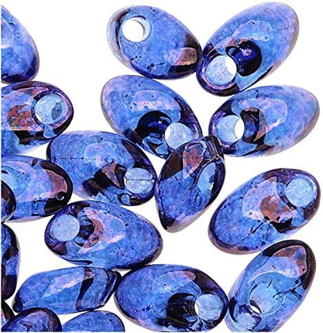 Miniatura 1 de Miyuki Cuentas largas de semillas de magatama de 0.157 x 0.276 in, brillo dorado violeta (0.30 oz)