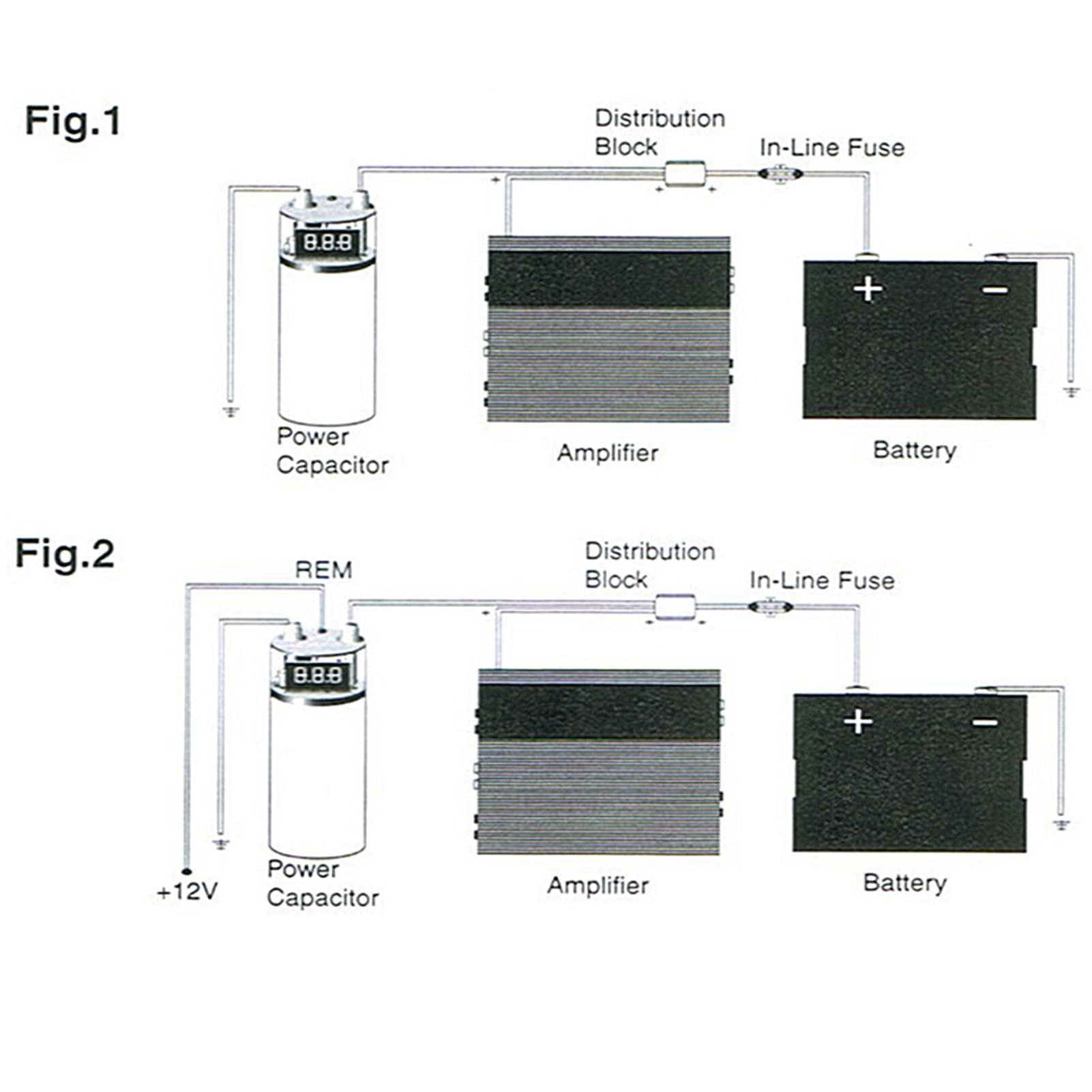 Condensador de potencia de audio para automóvil, estabilizador regulador de amplificador de aleación de aluminio, kit de cableado de instalación de amplificador para