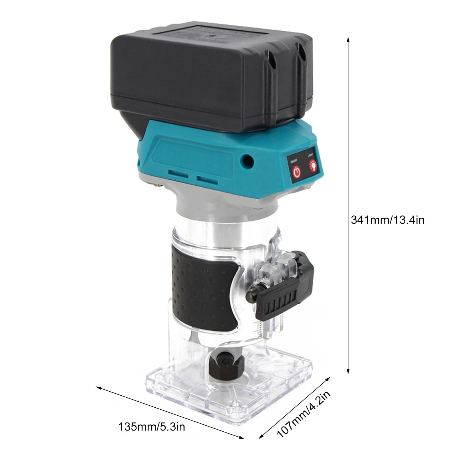 Karlak Fresadora de Madera, Cortadora Eléctrica de 600 W, 18000 Rpm, Velocidad Ajustable de 6 Niveles, Alimentada por Batería, para Carpintería, Procesamiento de Gabinetes (1)