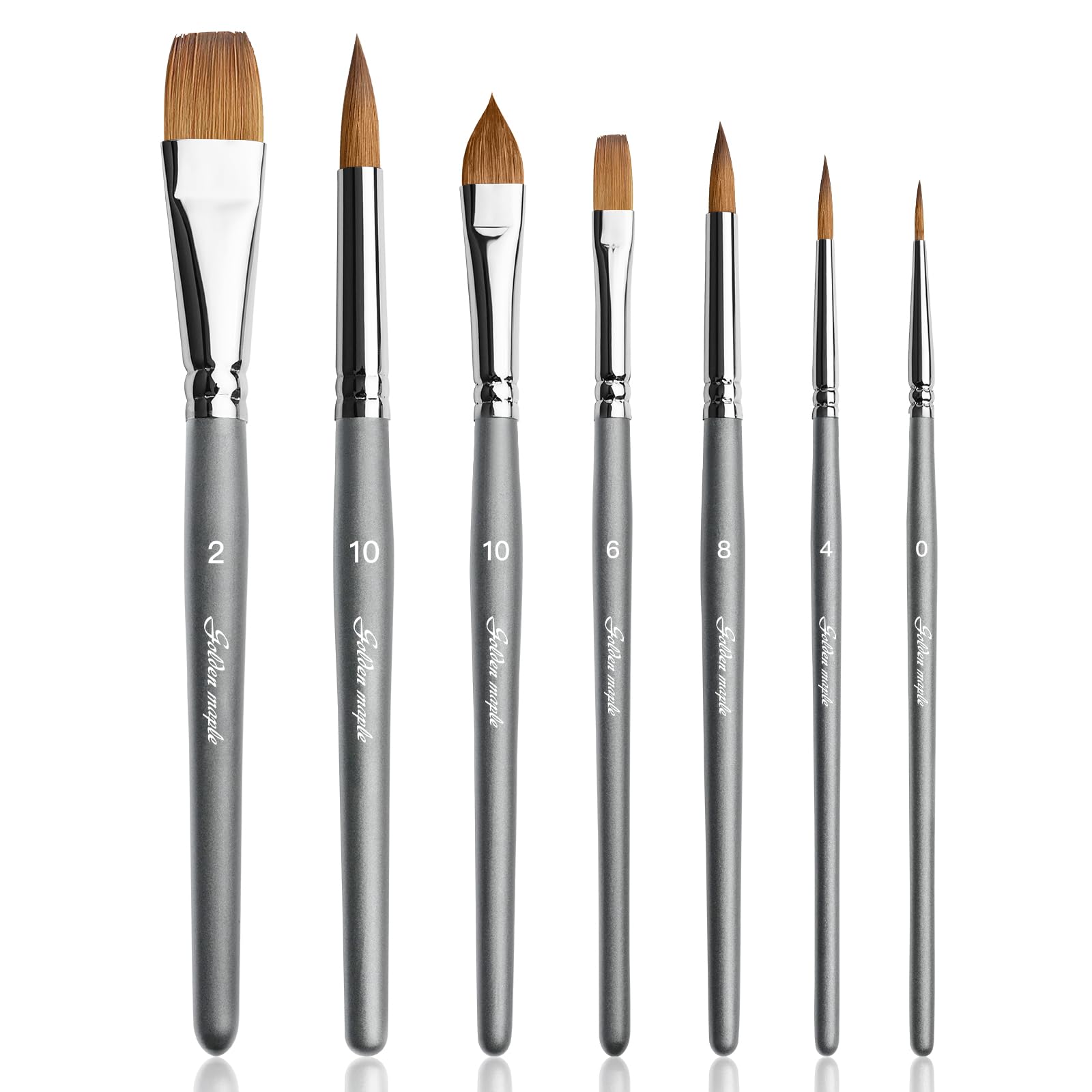 Sable Professional Watercolor Paint Brushes, Golden Maple Artist - Round Flat Oval Wash Brushes for Watercolor Painting
