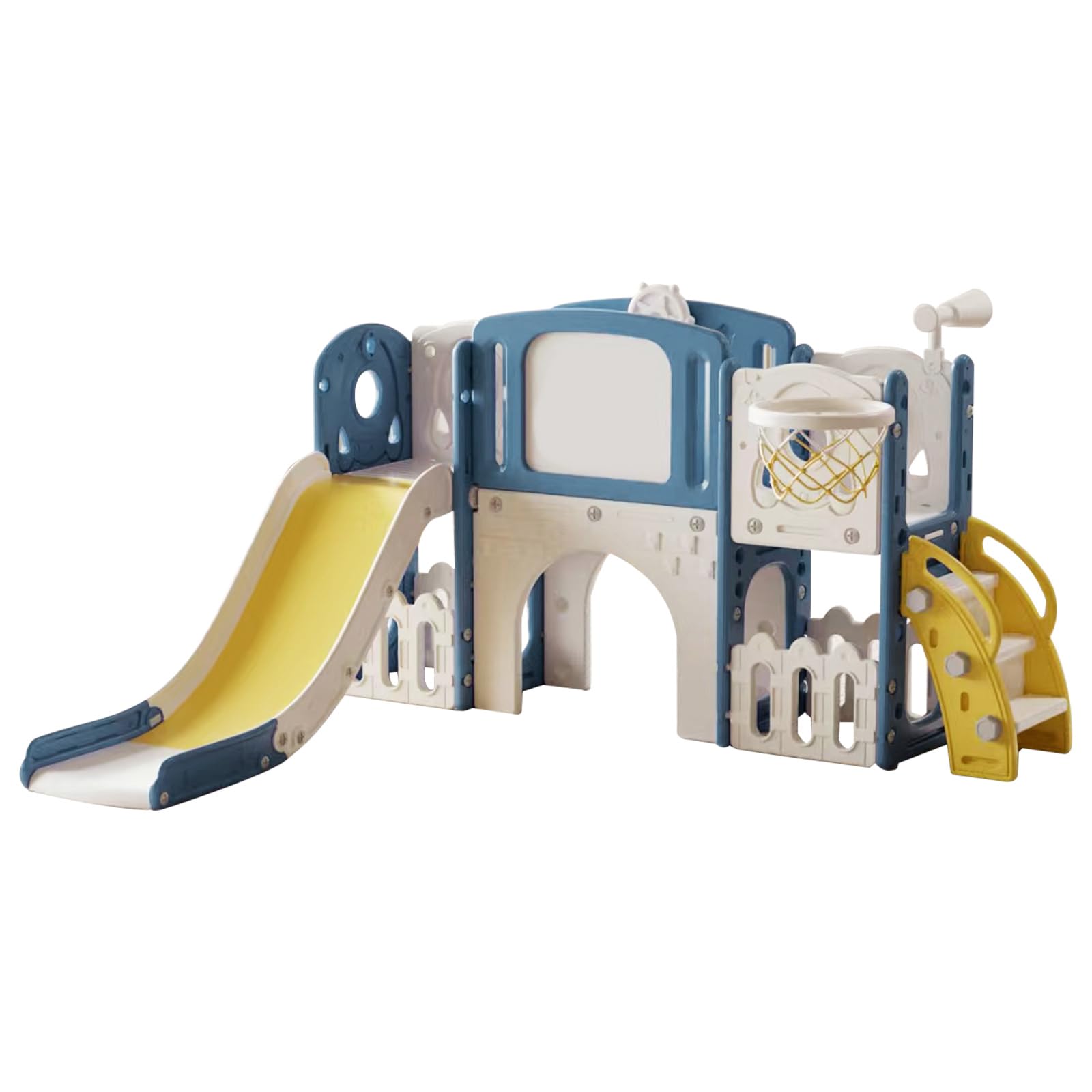 Veitoalioy Scivolo per Bambini, Scivolo per da Esterno, Centro Attività al Coperto e All'aperto Attrezzatura da Gioco Parco Giochi Giardino, Slide di Gioco Multifunzionale (XST-Blue Yellow)