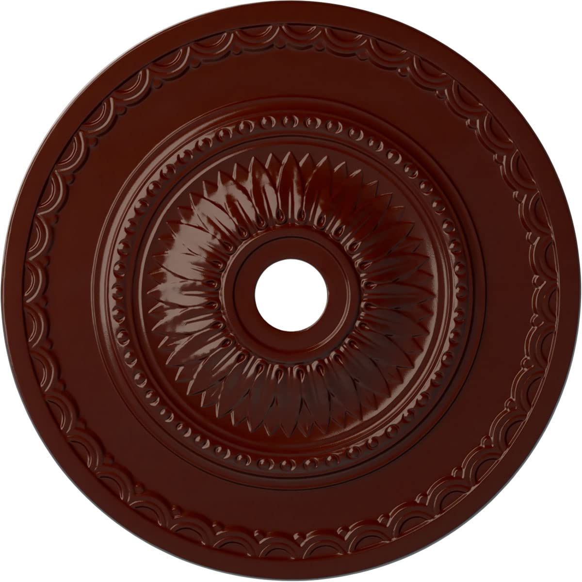 Ekena Millwork CM29SFBMF 29-1/2" x 3-5/8" x 1-5/8" Sunflower Ceiling Medallion, Brushed Mahogany