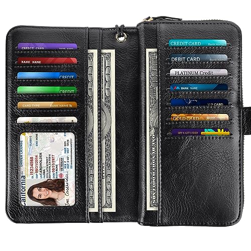 Wallets for Women Multi Card Holder Wallet Clutch Wallet Card Holder Organizer Ladies Purse with Wrist strap Purse2