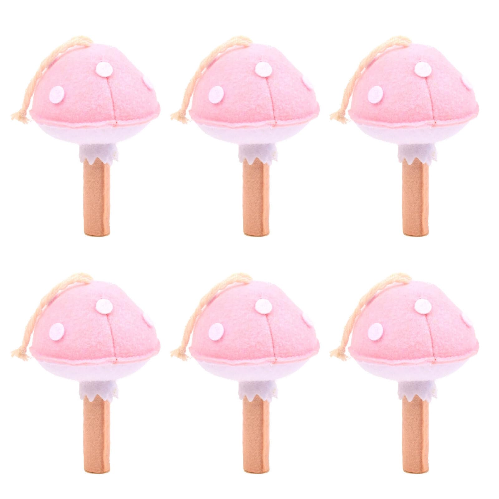 Buxuaaaa A Buxuaaa Of 6 Wools Felts Mushroom For Garlands Decorations Needle Felted Mushroom