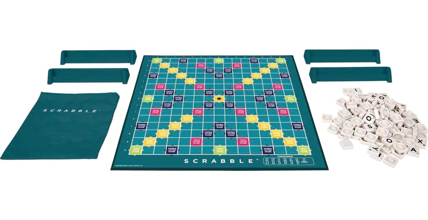 Kidoyz Scrabble Board Game | Classic Word & Letter Game for Kids & Adults | Educational Family Game for 2-4 Players (Multicolour, Pack of 1, Laminated Paper Board) 3