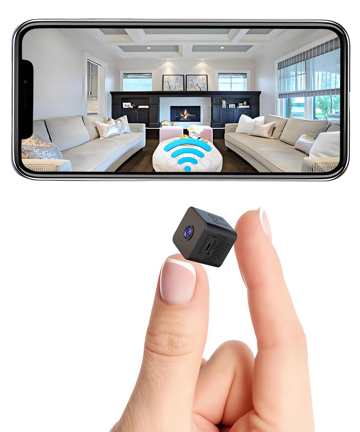 HD Hidden Camera Wireless Mini spy Camera for Office Home Security Small Hidden Camera with Night Vision Compatible