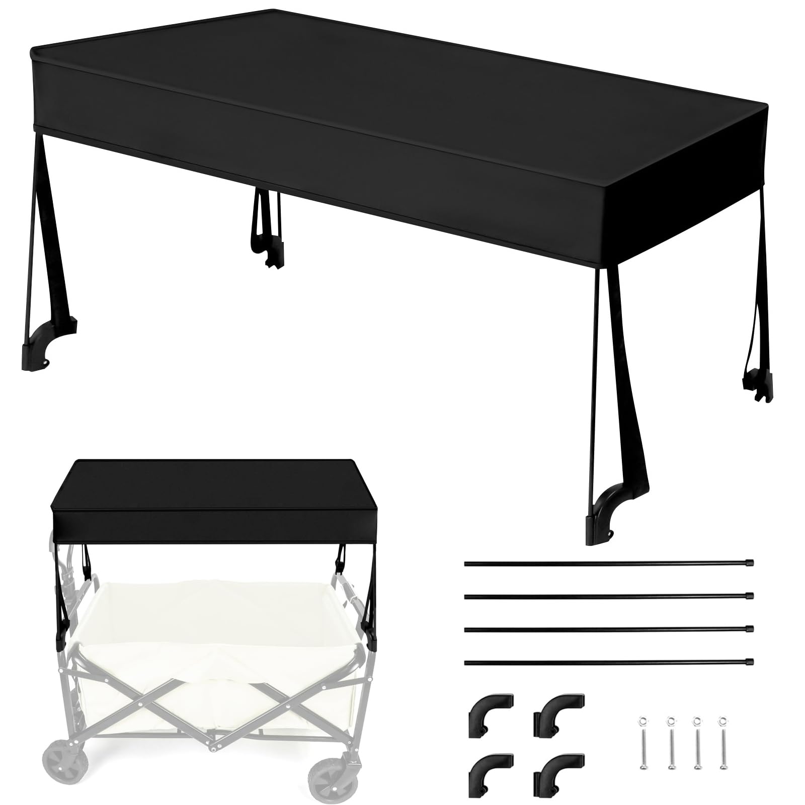 Roadtime Auvent Pliant de Chariot de Bollard, Chariot de Bollard de Couverture de Pluie, Enfants auvent Masque Pliant Pliable Plage Push Pull Wagon Trolley Remplacement imperméable à l'eau Amovible