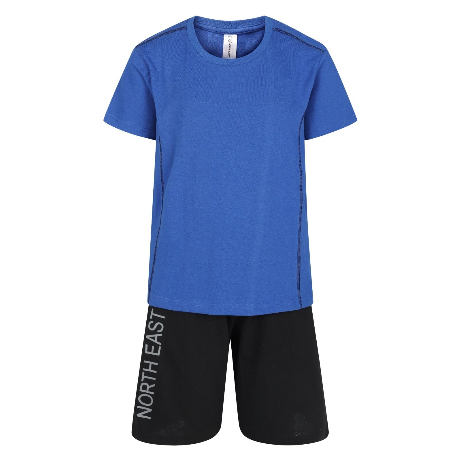 North East Boys Short Pyjamas Sleep Lounge Night Wear 9 to 16 Years PJ Sets (13-14Y - SINGLE SET Ryl/Blk)