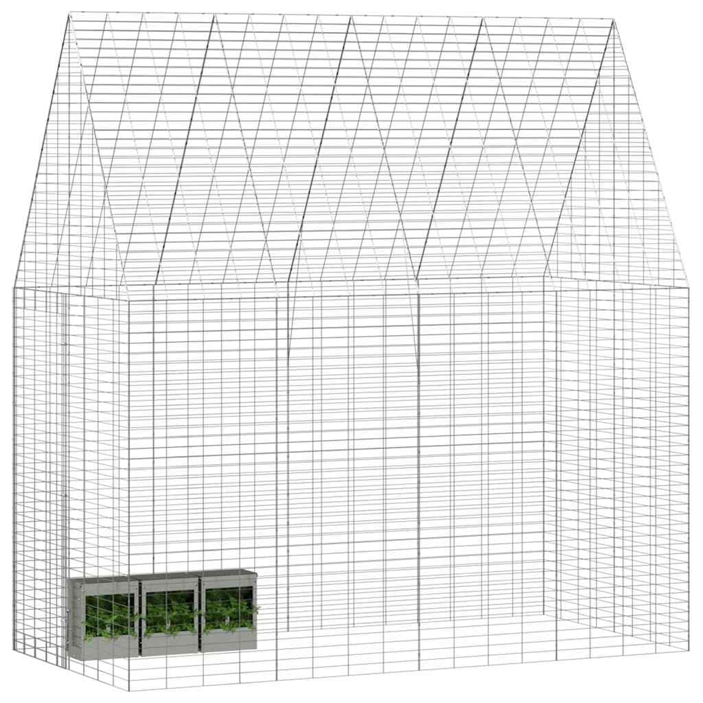 Jaula para conejos de acero galvanizado, 200 x 100 x 210 cm, para conejos, casa para conejos, cobayas, jaula para hámsters, exteriores, jardín y balcón con protección