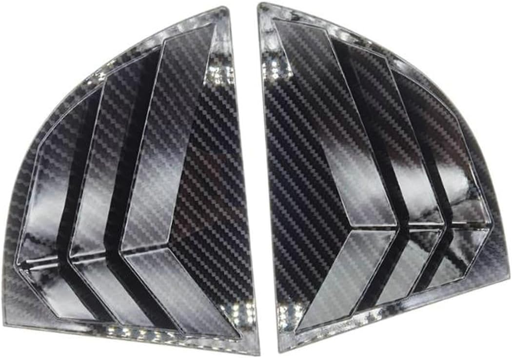 Rear Side Window Louvers Air Vent Scoop Shades Cover Blinds Trim for Honda Civic 2006 2007 2008 2009 2010 2011 Carbon Fiber Black