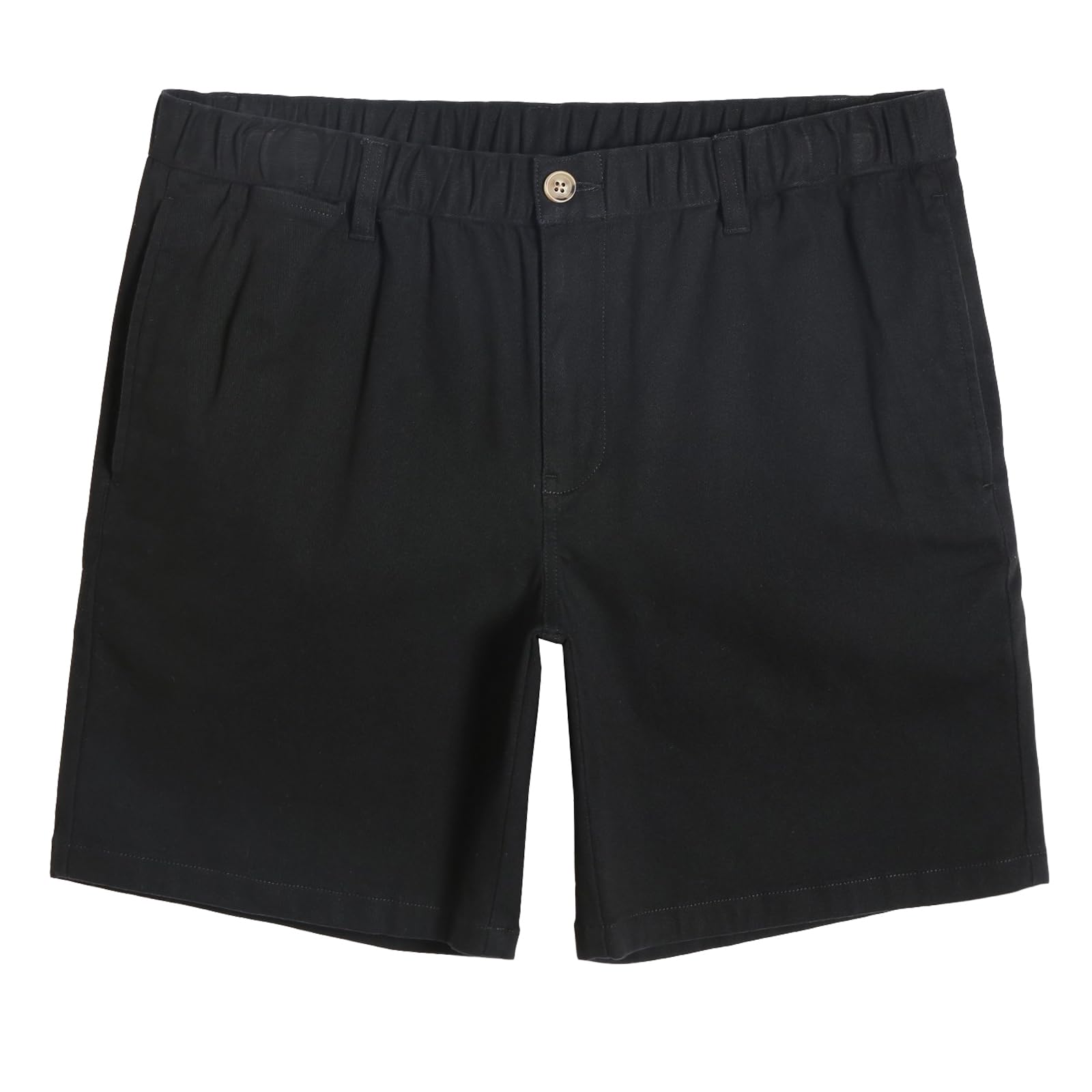 maamgic Men's Classic-fit 7" Cotton Casual Shorts Elastic Waistband with Multi-Pocket Daily Wear Walking Summer Outfit