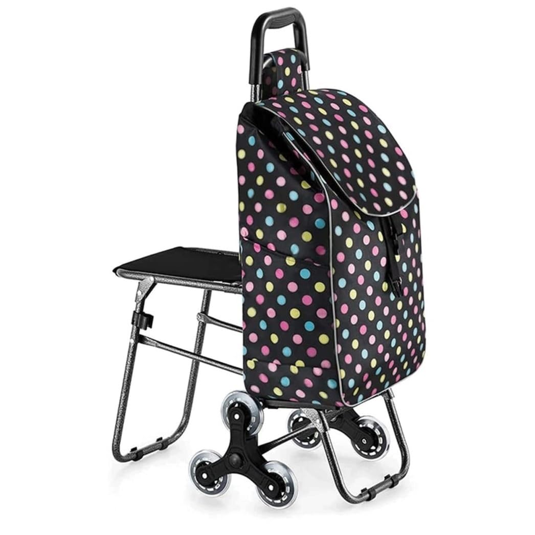 Carrello della Spesa Pieghevole con Ruote, Carrello da supermercato, Carrello della Spesa Portatile con Cestino della Spesa, Leggero e Facile da trasportare (C)