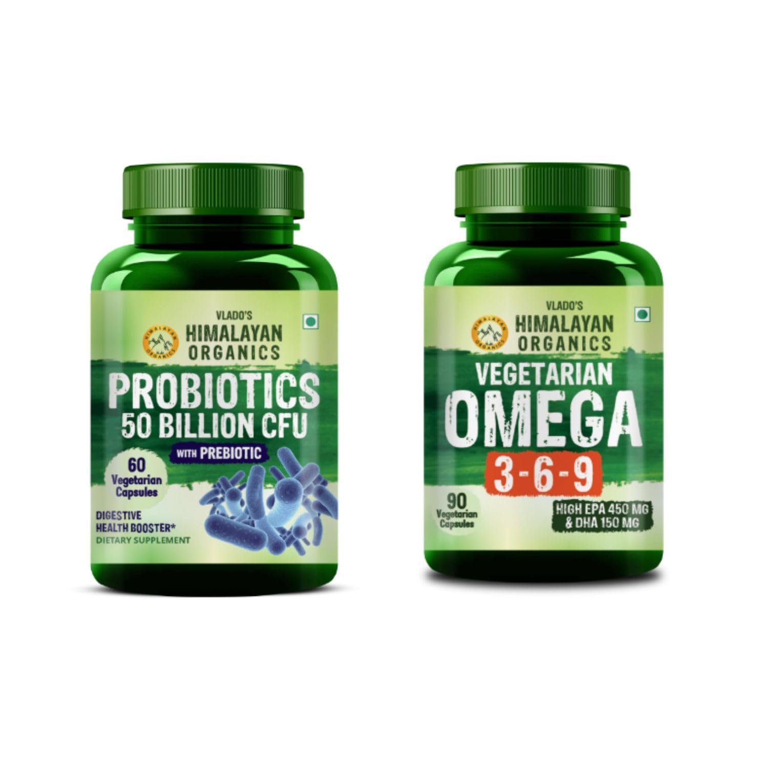 Vlado's Himalayan Organics Probiotic 50 Billion CFU 60 Veg Capsules + Vegetarian Omega 3 6 9 2000mg 90 Capsules | Daily Wellness Combo | Supports Digestive, Gut, Heart & Overall Health | Men & Women-picture-18