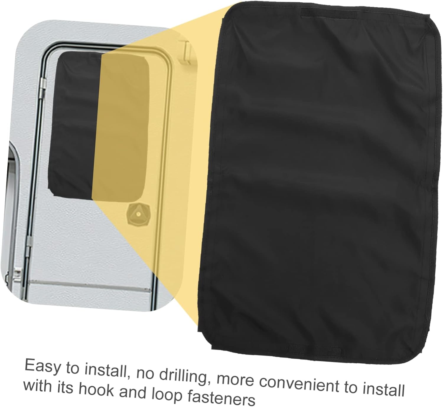 Ciieeo Rv Door Window Sun Shade Cover for Rv Trailer Black