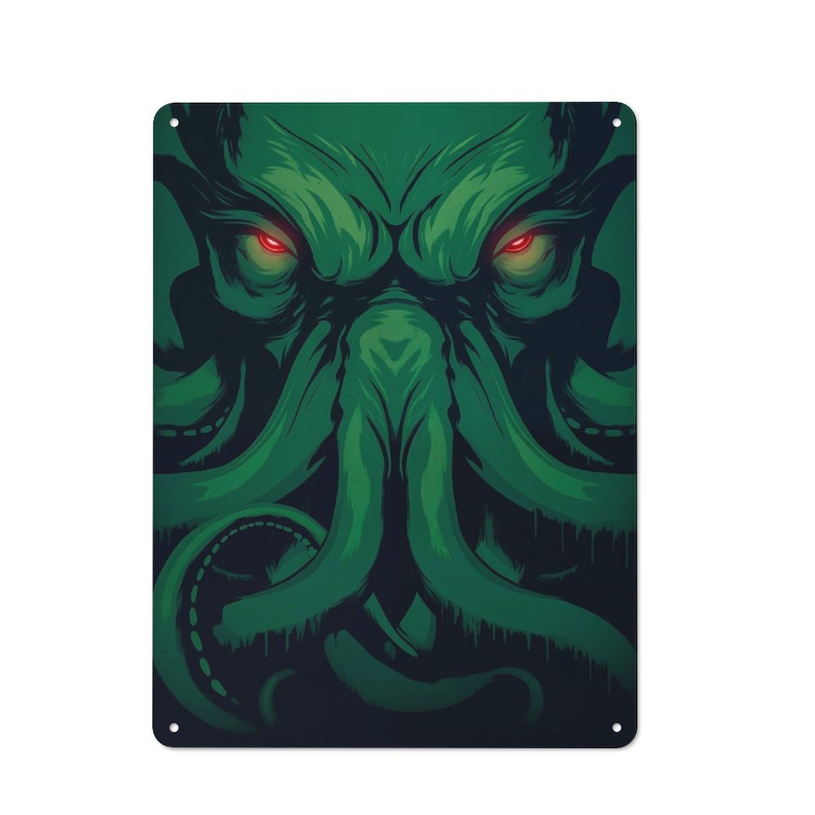 Junmoney Cthulhu Is Watching You Metal Sign 40X30cm With For Workshop Wall, Vintage Decor, A Decorative Christmas Gift For Metal Sign Collectors