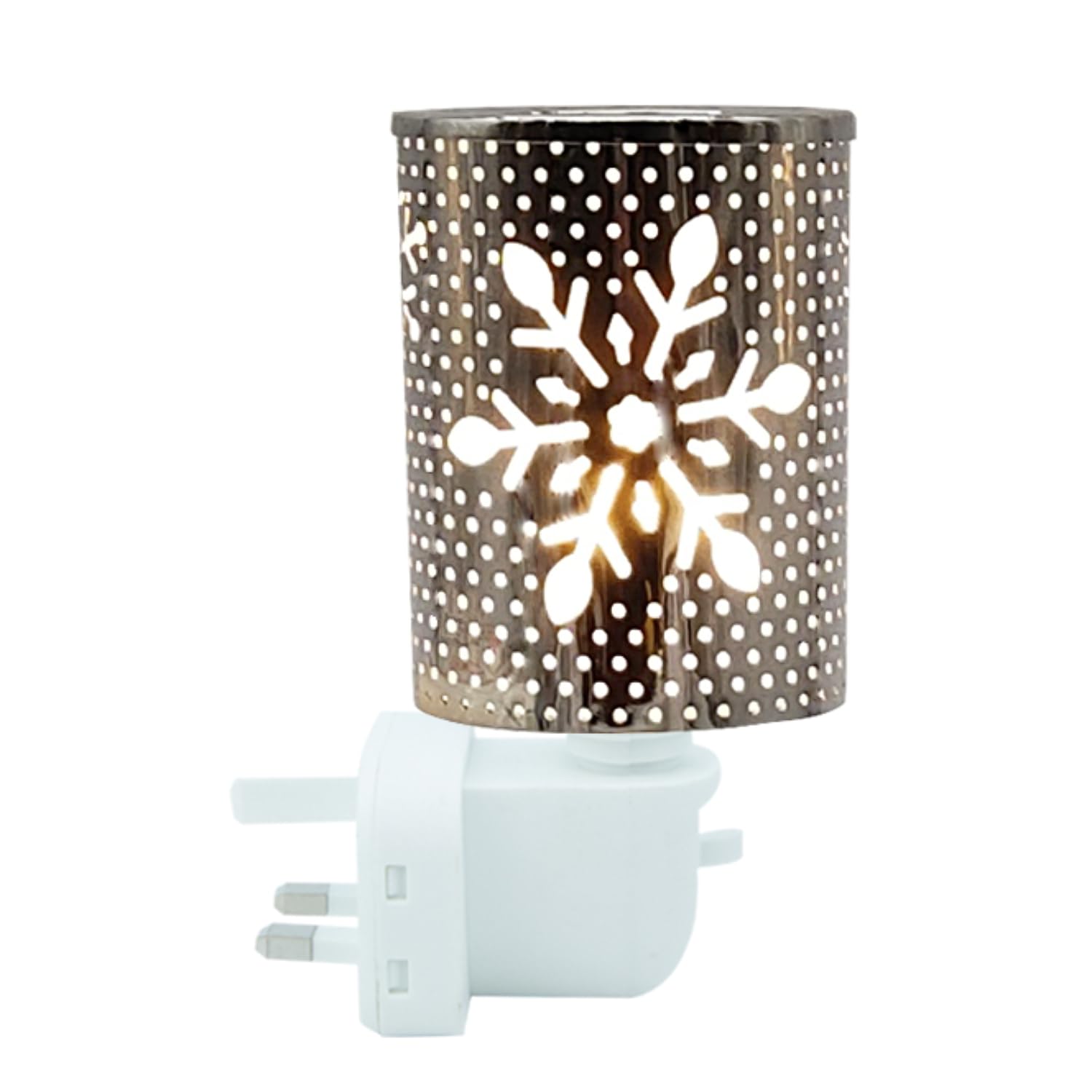 Electric Wax Melts Burners Plug In Candle Wax Warmer, Glass Oil Burner With Spare Bulb, Fragrance Lamp For Home Office Bedroom Living Room Gifts&Decoration (Snowflakes Silver)