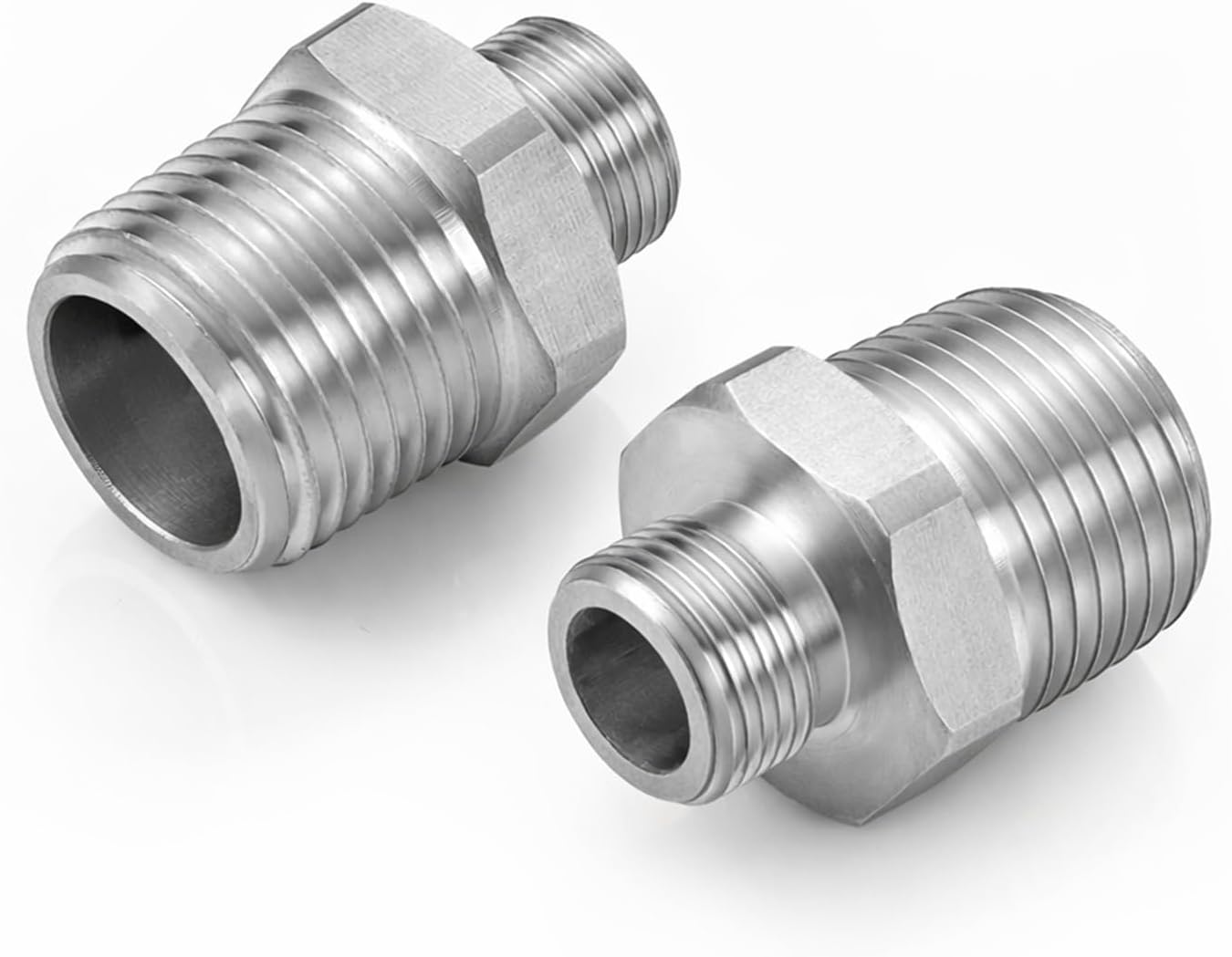 RV Faucet Adapter 1/2 to 3/8 Reducer WEWE Faucet Supply Line Adapter Stainless Steel 3/8 Compression Fitting Compatible with Water Pipe Connector 2 Pieces