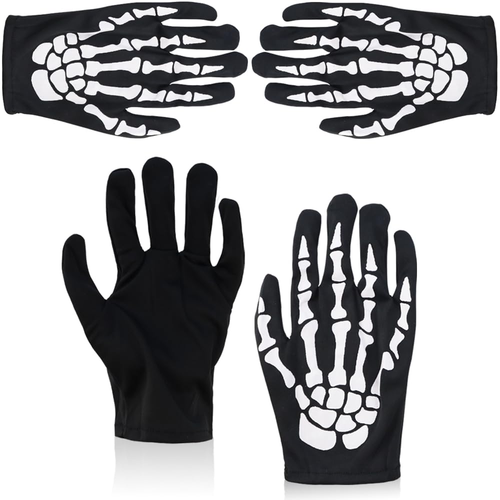 Ghost Rider Costume Skeleteen Blood Zombie Skeleton Gloves